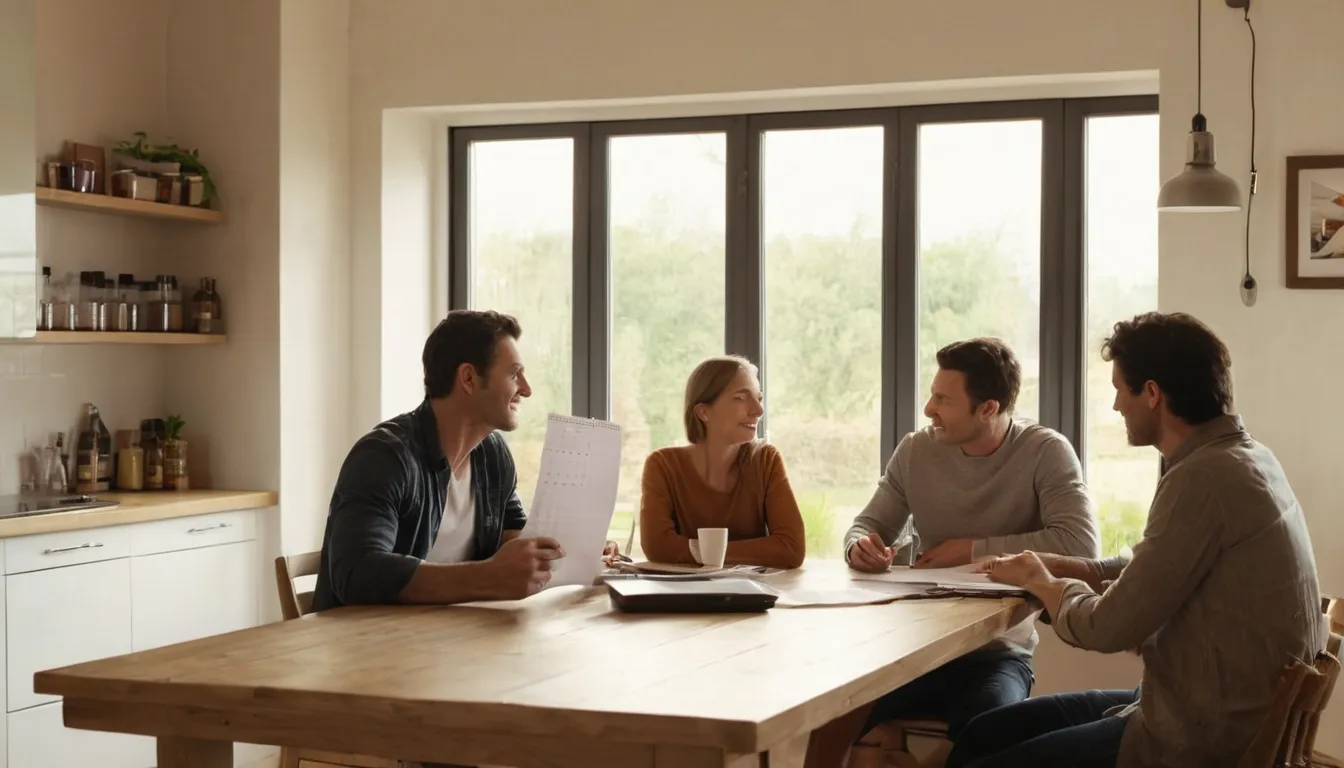 A family at home planning a septic visit around their day in the Middletown area